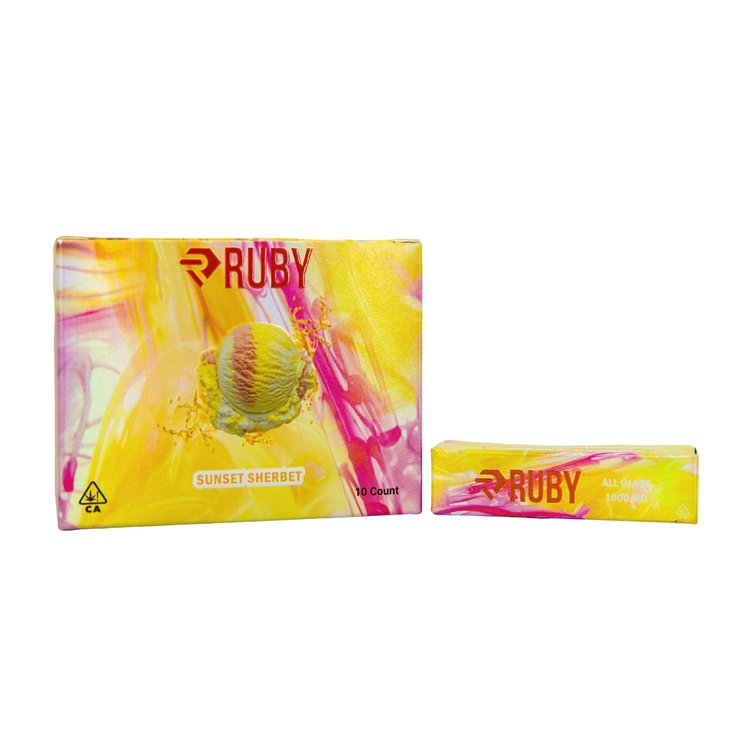 RUBY DISPOSABLE CART - RUBY CARTS SUNSET SHERBET FLAVOR - RUBY CARTS - RUBY DISPOSABLE CARTS 