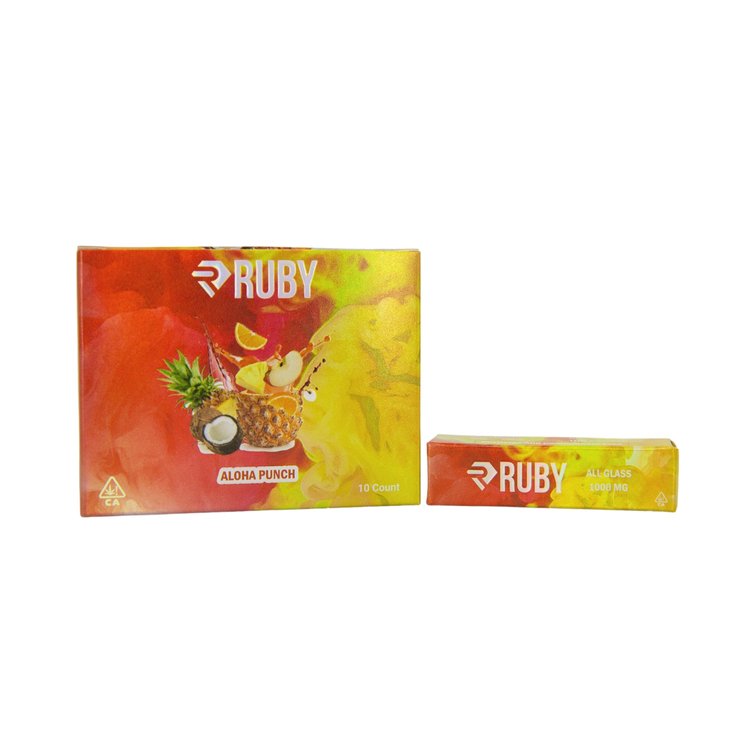 RUBY CARTS ALOHA PUNCH FLAVOR - DISPOSABLE RUBY CART - DISPOSABLE CARTS - RUBY DISPOSABLE CART